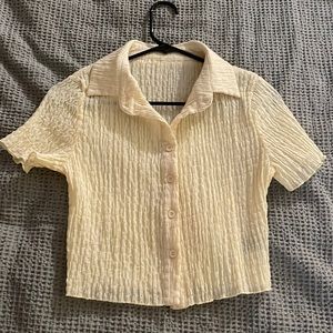 Yellow collared crop top